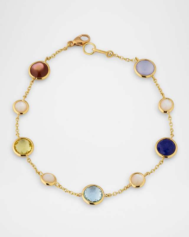 Lollipop 18K Yellow Gold 9-Stone Link Bracelet